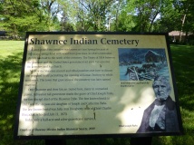 Historical marker for the Shawnee Indian Cemetery.