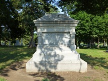 The ground behind this memorial monument undulates with the rows of Quantrill's Raid victims moved from Pioneer Cemetery and reburied in Section 3 at Oak Hill.