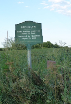 Brooklyn, once a stop on the Santa Fe Trail until it was burned down by Quantrill.