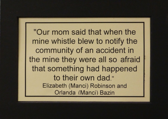A family memory posted at the Miners Hall Museum.