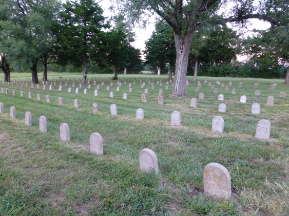A view of the cemetery from the southwest corner.