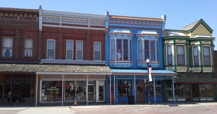 The brick streets of downtown Fort Scott are lined with historic buildings.