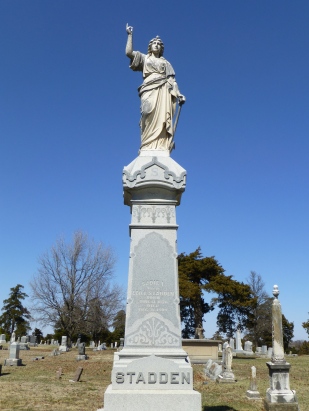 The Stadden family monument at Evergreen Cemetery in Fort Scott.