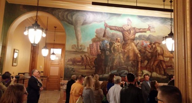 Touring the Kansas capitol with my Leadership Franklin County class in spring 2016. John Steuart Curry's murals remind us the road to progress is hard.
